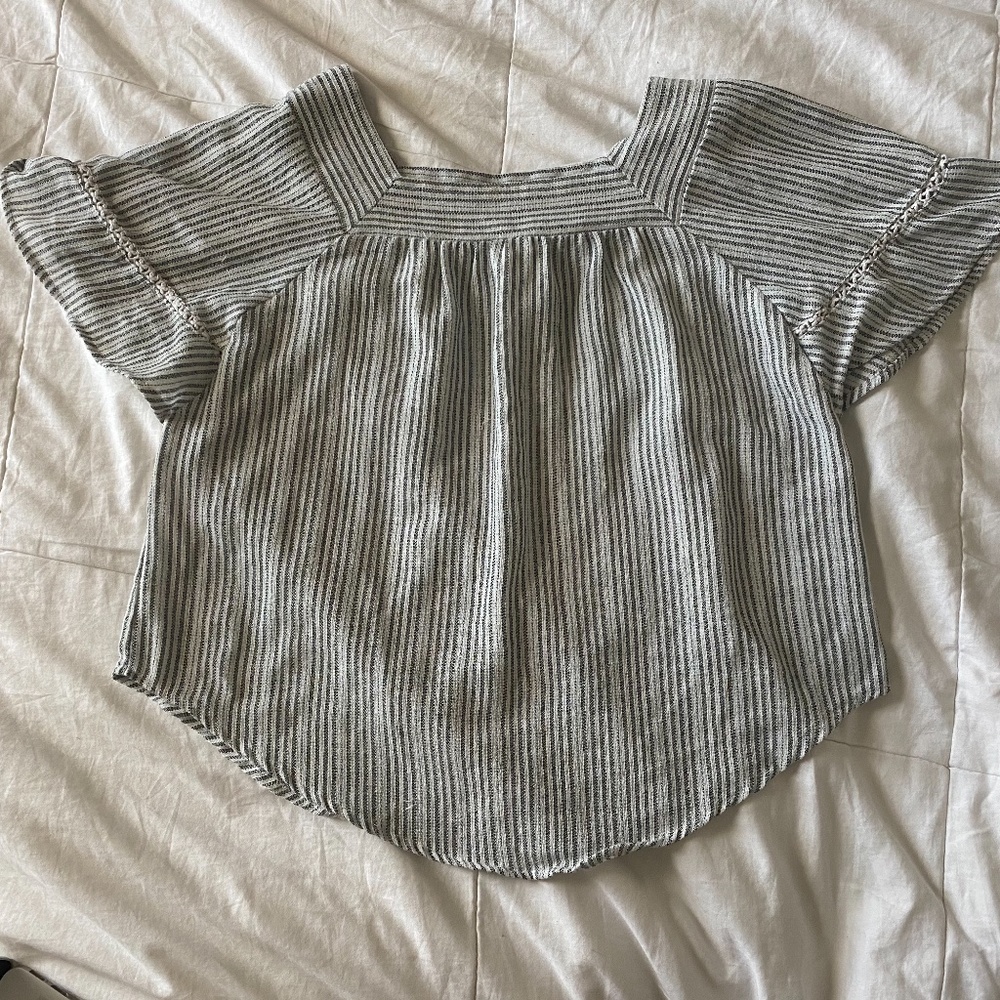 Grey and White stripped shirt
